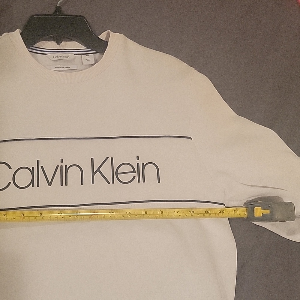 Calvin Klein Soft touch fleece SZ MEDIUM men's white with black - Picture 6 of 9